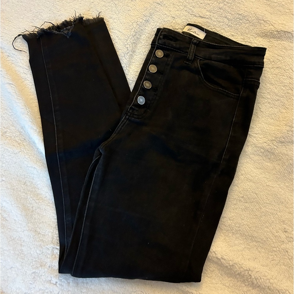 Women’s KanCan Non-distressed Raw Hem Black Denim Size 9/28